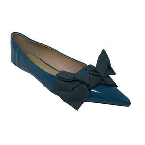 Chic Teal Bow Loafers
